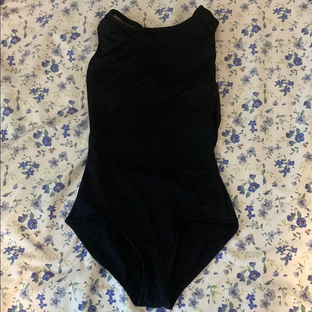 Mariia black high neck adult leotard